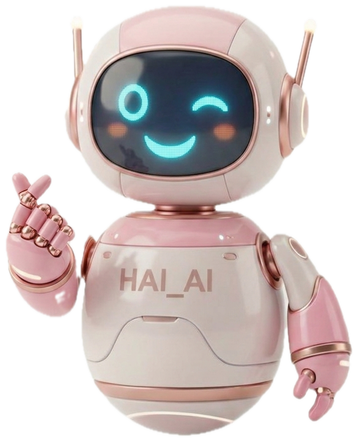 HAI, the HAI_AI robot assistant, winking hello